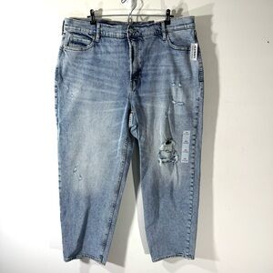 Old Navy Sky High Straight Jeans Distressed NWT